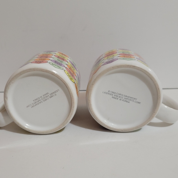 Lot of 2 Vtg 1986 ENESCO Chris Davenport Candy Heart Coffee Mug Valentines Day - Picture 4 of 4